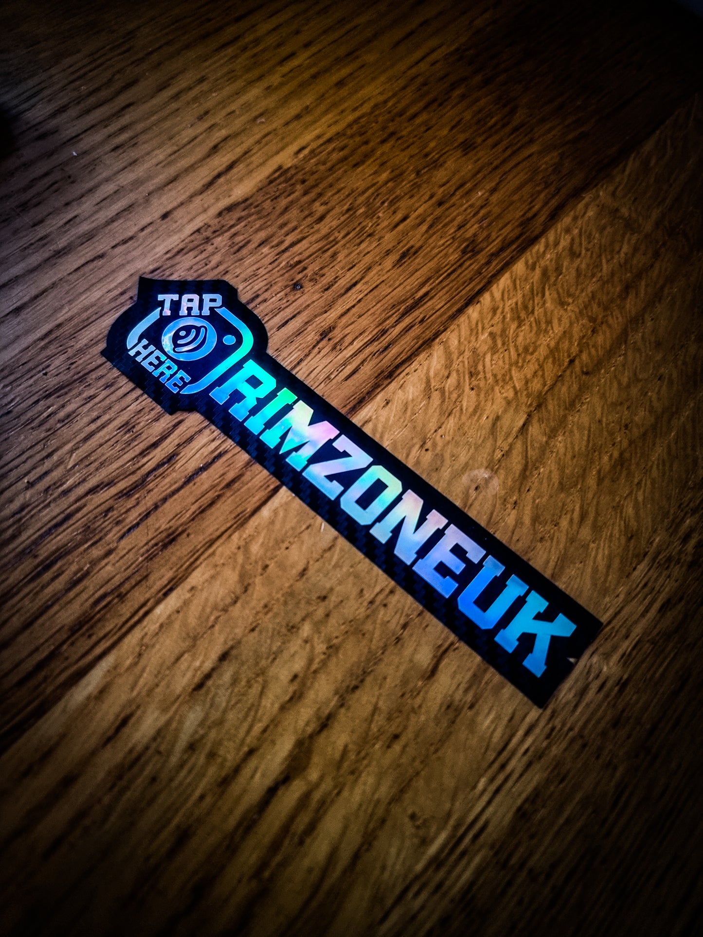 NFC TAP Personalised Social media (Instagram TikTok Youtube Snapchat) Carbon Vinyl Sticker Holographic oil slick