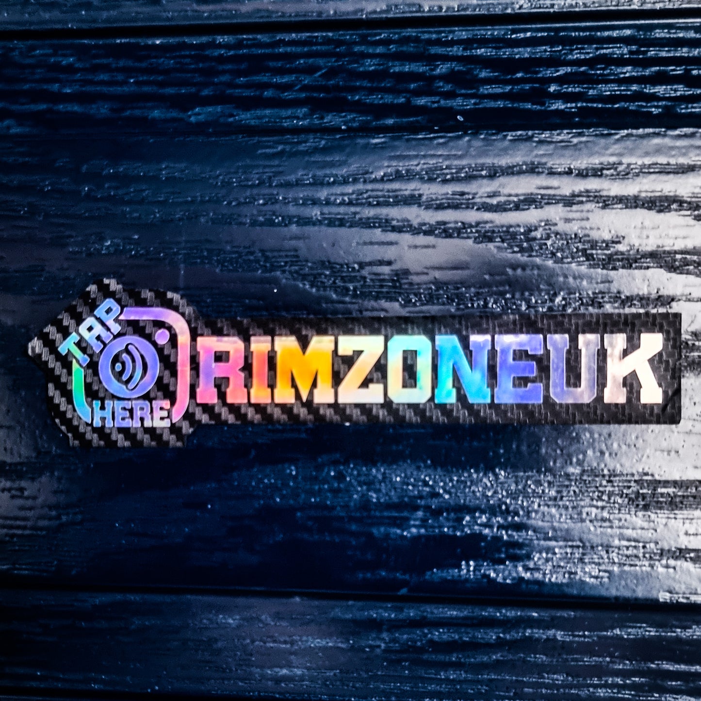 NFC TAP Personalised Social media (Instagram TikTok Youtube Snapchat) Carbon Vinyl Sticker Holographic oil slick