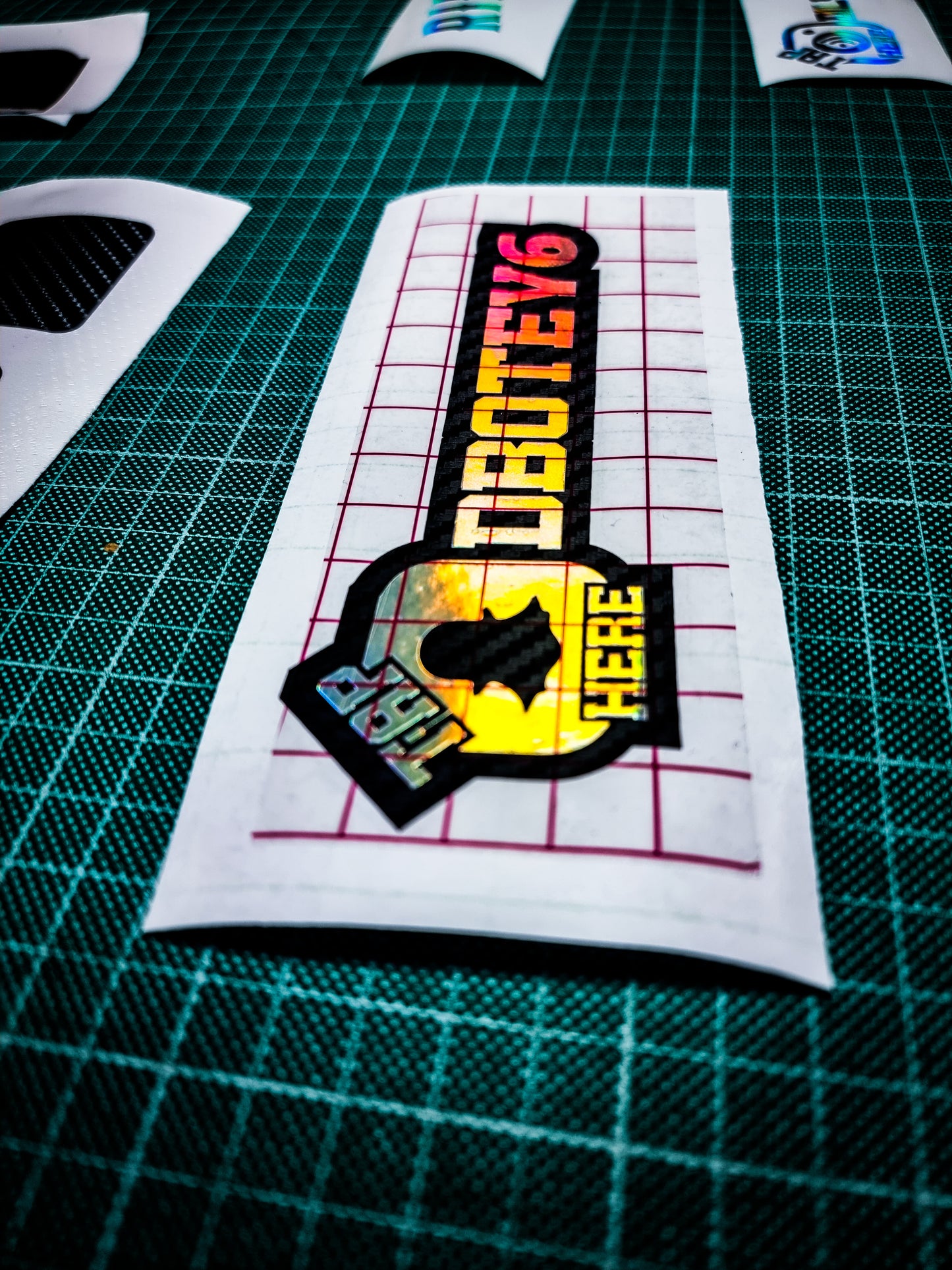 NFC TAP Personalised Social media (Instagram TikTok Youtube Snapchat) Carbon Vinyl Sticker Holographic oil slick